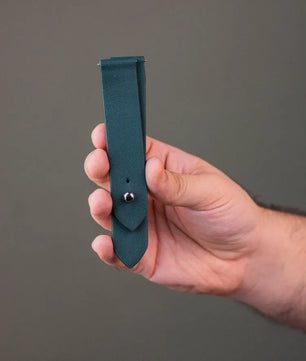 Emerald Green Leather Watch Strap - Quick Release Pins - The Hermoso