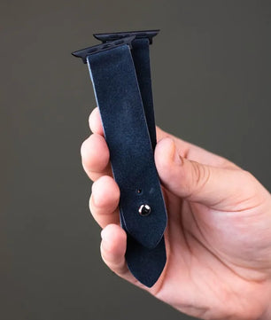Denim Blue Apple Watch Strap - Suede Leather Strap