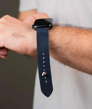 Denim Blue Apple Watch Strap - Suede Leather Strap