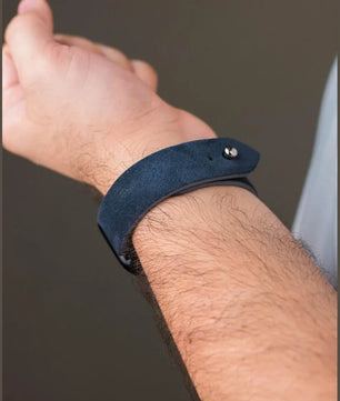 Denim Blue Suede Leather Watch Strap - Quick Release Pins - The Hermoso