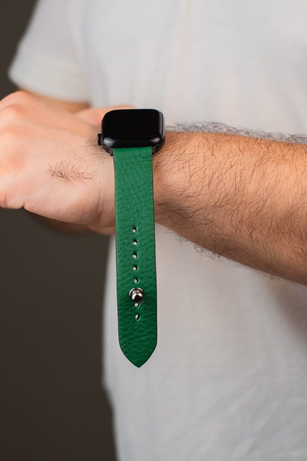 Forest Green Apple Watch Strap - Pure Leather Strap