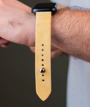 Lemon Yellow Apple Watch Strap - Suede Leather Strap
