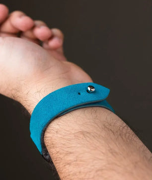Cyan Blue Suede Leather Watch Strap - Quick Release Pins - The Hermoso