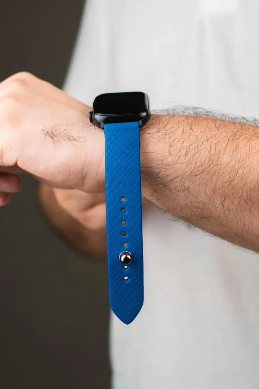 Cobalt Blue Apple Watch Strap - Pure Leather Strap