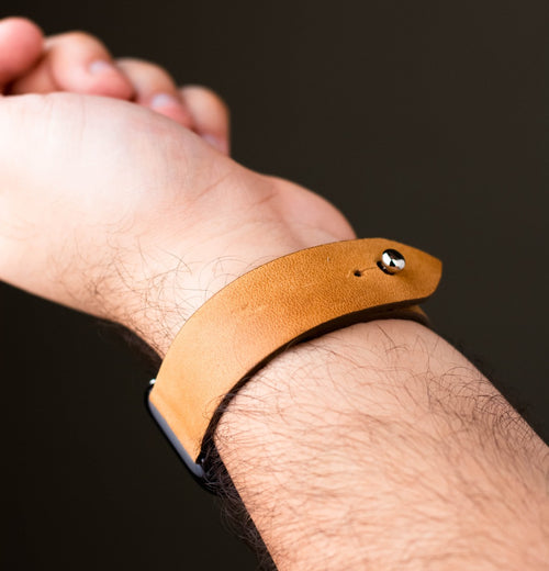 Ocher Leather Watch Strap  - Quick Release Pins - The Hermoso