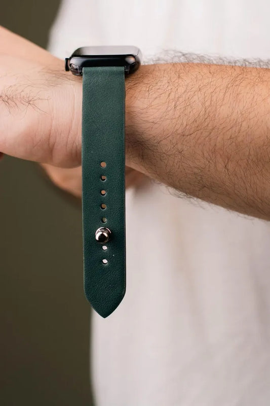 Emerald Green Apple Watch Strap - Pure Leather Strap
