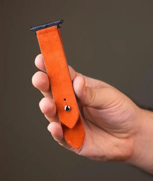 International Orange Apple Watch Strap - Suede Leather Strap