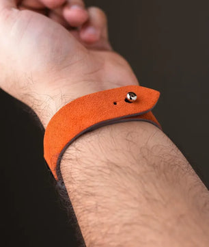 International Orange Apple Watch Strap - Suede Leather Strap