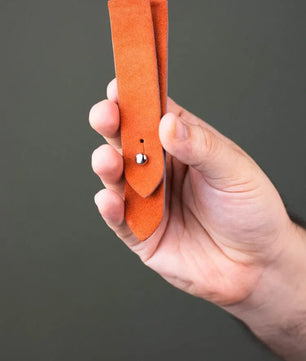 International Orange Suede Leather Watch Strap - Quick Release Pins - The Hermoso