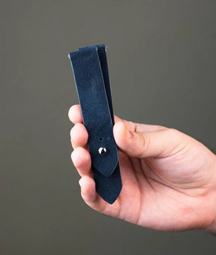 Denim Blue Suede Leather Watch Strap - Quick Release Pins - The Hermoso