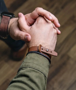 Blaire - Mid Brown Leather Bracelet (Unisex)