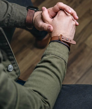 Blaire - Mid Brown Leather Bracelet (Unisex)