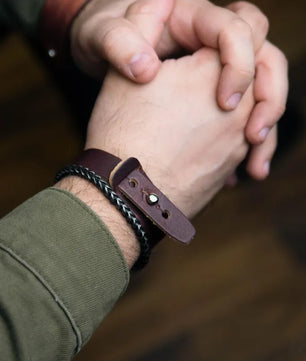 Blaire - Burgundy Veg Tan Leather Bracelet (Unisex)