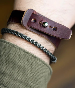 Blaire - Burgundy Veg Tan Leather Bracelet (Unisex)