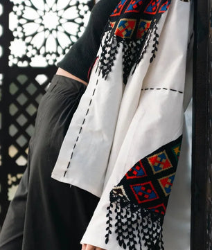 Handmade Monochrome Cardigan and Straight Pant Set