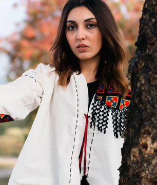 Handmade Monochrome Cardigan and Straight Pant Set