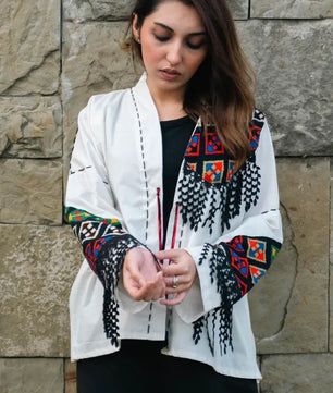 Handmade Monochrome Cardigan and Straight Pant Set