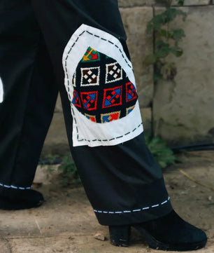 Handmade Monochrome Cardigan and Straight Pant Set