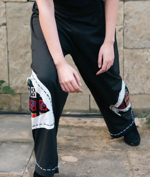 Handmade Monochrome Cardigan and Straight Pant Set