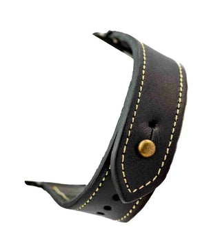 Black/beige Leather Apple Watch Strap - Exclusive Collection - The Stellar