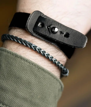 Blaire - Black Leather Bracelet (Unisex)