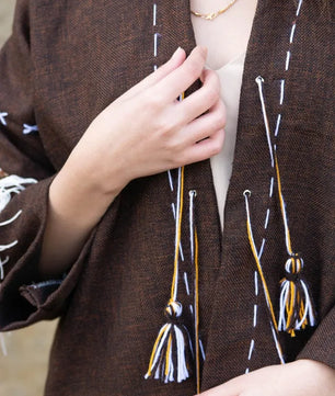 Brown | Handmade Premium Cardigan | Winter Wrap