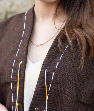 Brown | Handmade Premium Cardigan | Winter Wrap