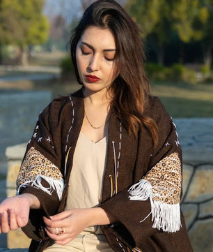 Brown | Handmade Premium Cardigan | Winter Wrap