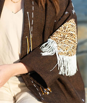 Brown | Handmade Premium Cardigan | Winter Wrap