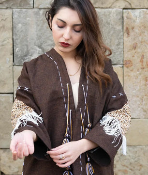 Brown | Handmade Premium Cardigan | Winter Wrap