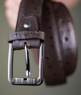 The Ostrich - Leather Belt - Brown