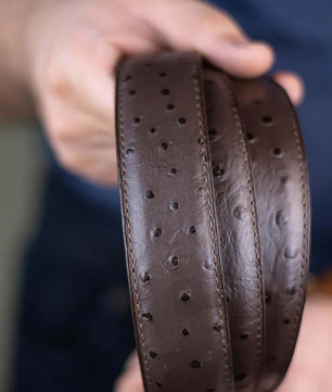 The Ostrich - Leather Belt - Brown