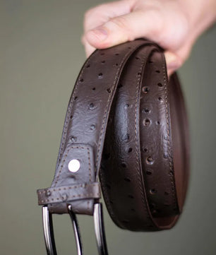 The Ostrich - Leather Belt - Brown