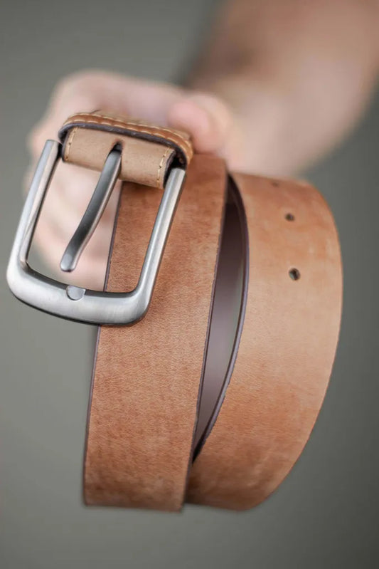 The Guapo - Leather Belt - Almond