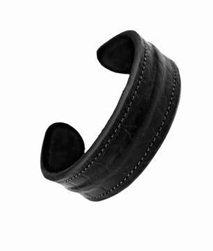 The Grit - Black Croc - Kara Style Leather Bracelet / Leather Cuff
