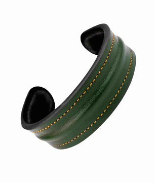 The Grit - Green - Kara Style Leather Bracelet / Leather Cuff