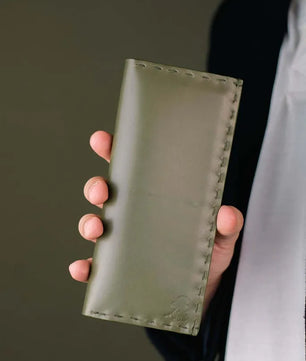 The Volonté – Olive Green Leather Long Wallet