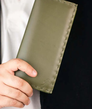 The Volonté – Olive Green Leather Long Wallet