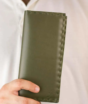 The Volonté – Olive Green Leather Long Wallet