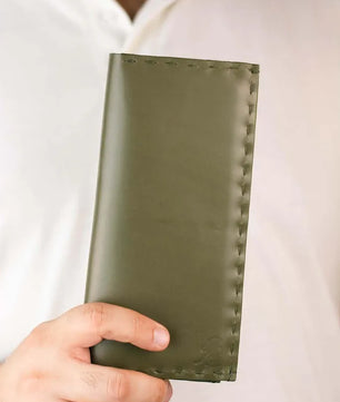 The Volonté – Olive Green Leather Long Wallet