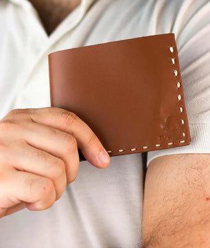 The Elegancia - Tan Brown Leather Bi-Fold Wallet