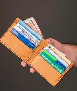 The Elegancia - Ocher Leather Bi-Fold Wallet