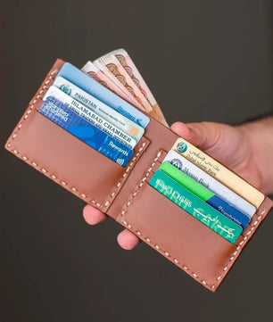 The Elegancia - Tan Brown Leather Bi-Fold Wallet