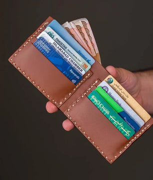 The Elegancia - Tan Brown Leather Bi-Fold Wallet