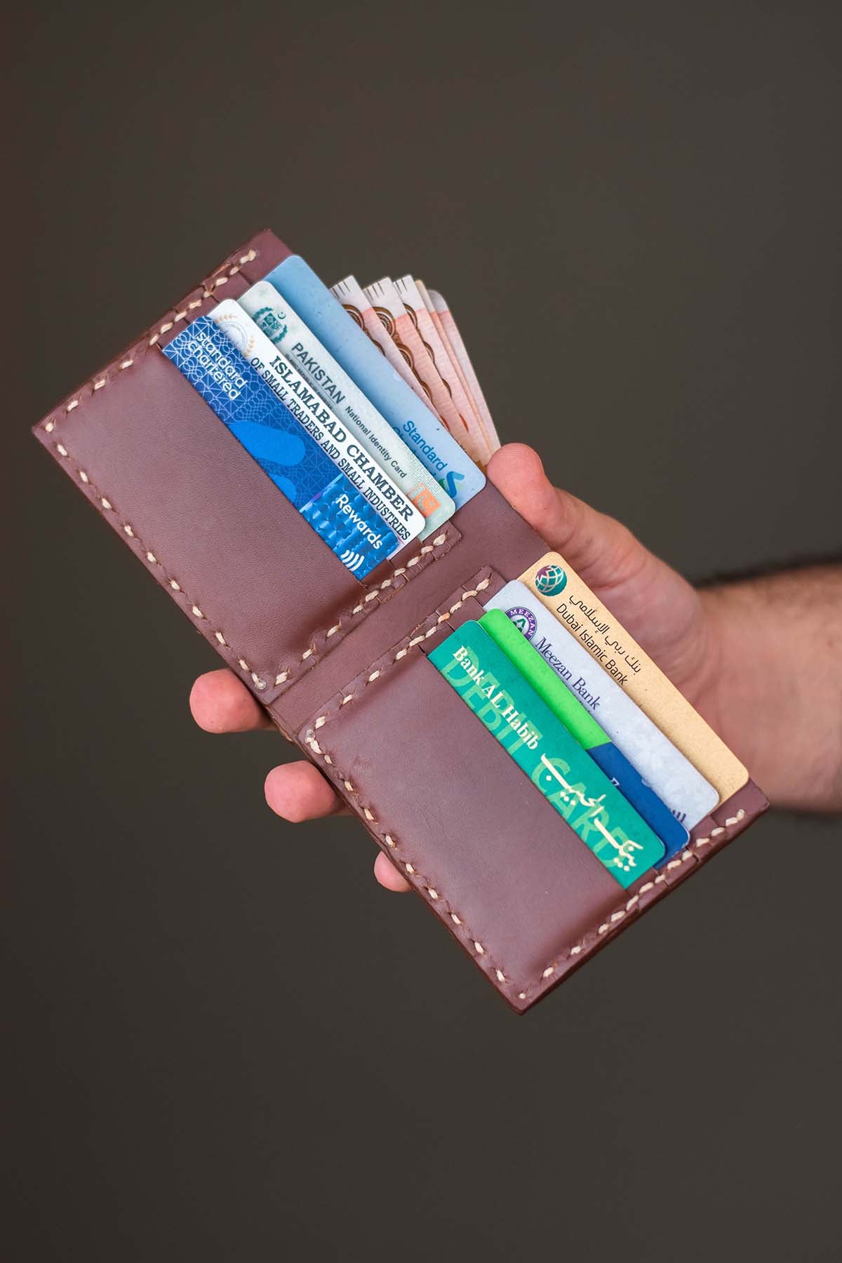 The Elegancia - Brown Leather Bi-Fold Wallet