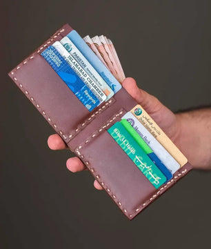 The Elegancia - Brown Leather Bi-Fold Wallet