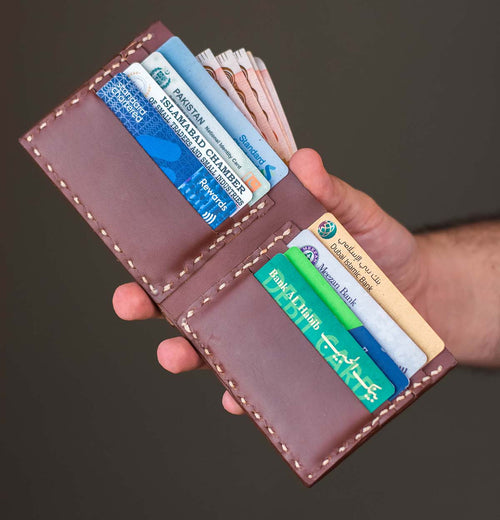 The Elegancia - Brown Leather Bi-Fold Wallet