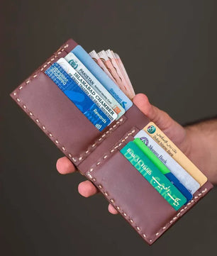 The Elegancia - Brown Leather Bi-Fold Wallet