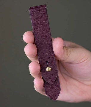 Burgundy Leather Watch Strap  - Quick Release Pins - The Hermoso
