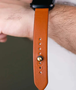 Tan Orange Apple Watch Strap - Pure Leather Strap